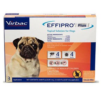 EFFIPRO® PLUS TOPICAL SOLUTION FOR DOGS SMALL 5-22.9 LB 10 X 3 DOSES