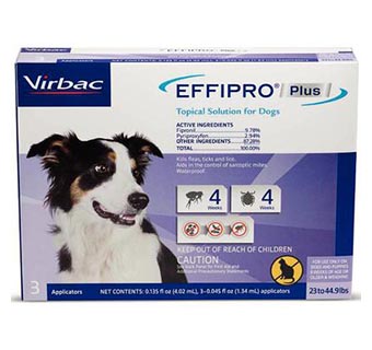 EFFIPRO® PLUS TOPICAL SOLUTION FOR DOGS MEDIUM 23-44.9 LB 10 X 3 DOSES