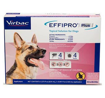 EFFIPRO® PLUS TOPICAL SOLUTION FOR DOGS LARGE 45-88.9 LB 10 X 3 DOSES