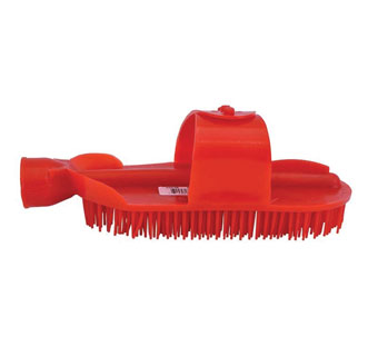 CURRY COMB WITH HOSE ATTACHMENT PLASTIC RED