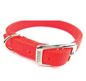 941 DOUBLE LAYER HUNTING DOG COLLAR NYLON HOT ORANGE 1 IN X 16 IN