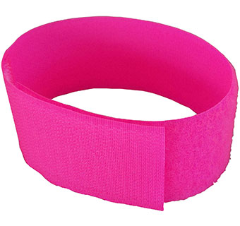 LEGBANDS HOOK & LOOP CLOSURE TAPE 1-1/2 IN X 12 IN NEON PINK 10/PKG