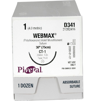 PIVETAL® WEBMAX™ SUTURES D341 30 IN (CT1) 12/BOX