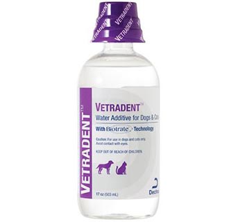 VETRADENT™ WATER ADDITIVE FOR DOGS AND CATS LIQUID ADDITIVE 17 OZ BOTTLE