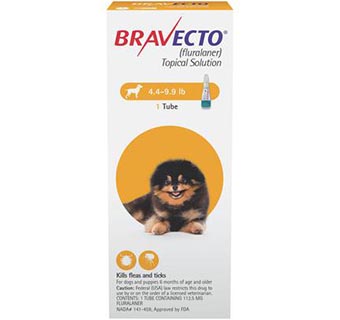 BRAVECTO™ TOPICAL SOLUTION FOR DOGS 4.4 - 9.9 LB - TOY DOG 10 DOSES (RX)