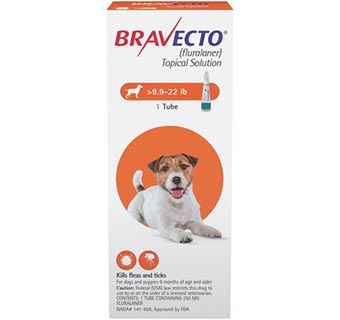 BRAVECTO™ TOPICAL SOLUTION FOR DOGS 9.9 - 22 LB - SMALL DOG 10 DOSES (RX)