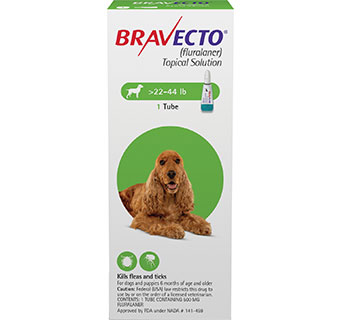 BRAVECTO™ TOPICAL SOLUTION FOR DOGS 22 - 44 LB - MEDIUM DOG 10 DOSES (RX)
