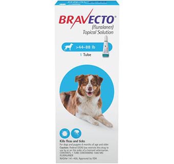 BRAVECTO™ TOPICAL SOLUTION FOR DOGS 44 - 88 LB - LARGE DOG 10 DOSES (RX)
