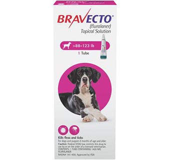 BRAVECTO™ TOPICAL SOLUTION FOR DOGS 88 - 123 LB 1400 MG 10 DOSES (RX)