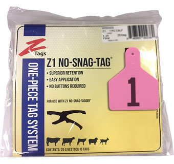 CALF 1 PIECE PRE-NUMBERED TAG HOT STAMP PRINT PINK 1-25