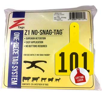 COW 1 PIECE PRE-NUMBERED LASER PRINT YELLOW 101-125