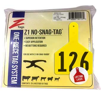 COW 1 PIECE PRE-NUMBERED LASER PRINT YELLOW 126-150