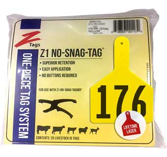 COW 1 PIECE PRE-NUMBERED LASER PRINT YELLOW 176-200