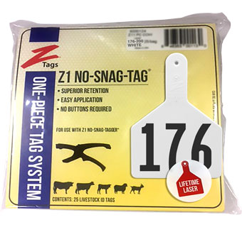 COW 1 PIECE PRE-NUMBERED LASER PRINT WHITE 176-200