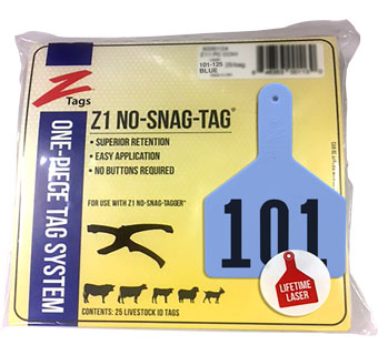 COW 1 PIECE PRE-NUMBERED LASER PRINT BLUE 101-125