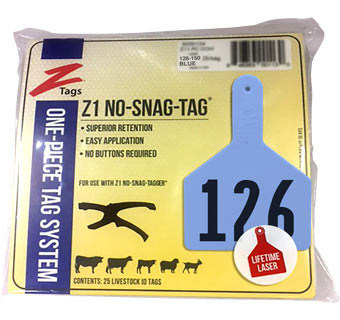 COW 1 PIECE PRE-NUMBERED LASER PRINT BLUE 126-150