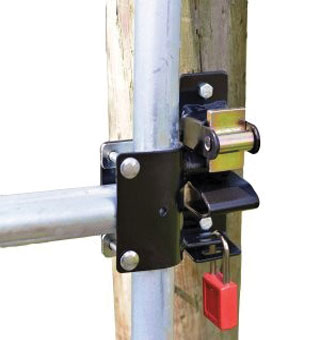 LOCKABLE 1-WAY GATE LATCH FOR 1-5/8 - 2 IN OD ROUND TUBE GATE