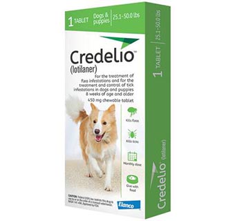 CREDELIO™ CHEWABLE TABLETS 16 X 1 PKG 25.1 - 50 LBS (RX)