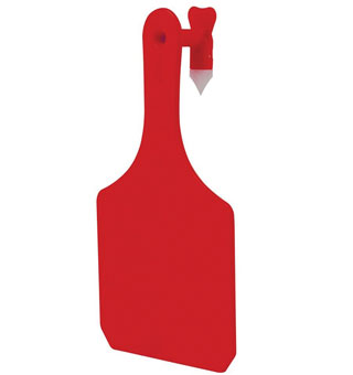 Y-TAGS™ 1-PIECE COW BLANK TAG 2-3/4 IN RED 100/PKG