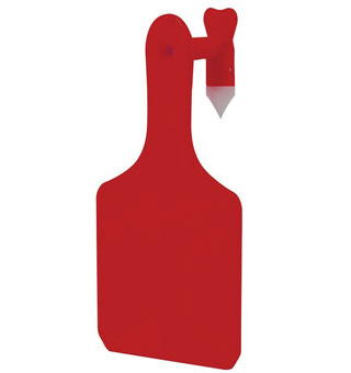 Y-TAGS™ 1-PIECE CALF BLANK TAG 2-1/8 IN RED 25/PKG