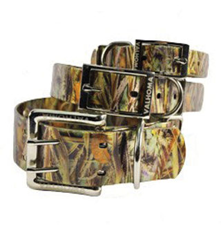 910 DOG COLLAR PLASTIC SPRING CAMO (GREEN) 1 IN X 16 IN