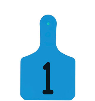 Y-TAGS™ 1-PIECE EAR TAG LASER CALF NUMBERED 1-25 BLUE 25/PKG