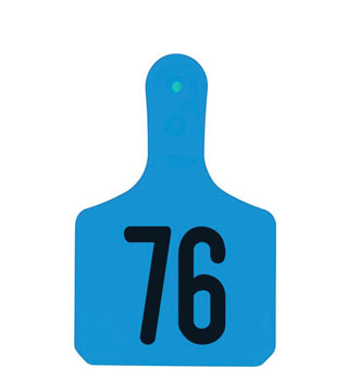 Y-TAGS™ 1-PIECE CALF EAR TAG LASER NUMBERED 76-100 BLUE 25/PKG