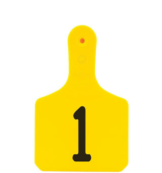 Y-TAGS™ 1-PIECE EAR TAG LASER CALF NUMBERED 1-25 YELLOW 25/PKG