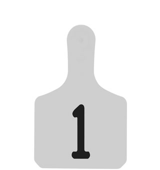 Y-TAGS™ 1-PIECE EAR TAG LASER CALF NUMBERED 1-25 WHITE 25/PKG