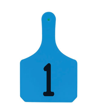 Y-TAGS™ 1-PIECE IDENTIFICATION EAR TAG COW LASER NRD 1-25 BLUE 25/PKG