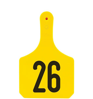 Y-TAGS™ 1-PIECE IDENTIFICATION EAR TAG COW 26-50 YELLOW 25/PKG