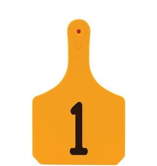 Y-TAGS™ 1-PIECE IDENTIFICATION EAR TAG COW LASER NRD 1-25 ORANGE 25/PKG