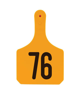 Y-TAGS™ 1-PIECE IDENTIFICATION EAR TAG LASER NUMBERED 76-100 ORANGE 25/PKG