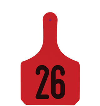 Y-TAGS™ 1-PIECE IDENTIFICATION EAR TAG COW 26-50 RED 25/PKG