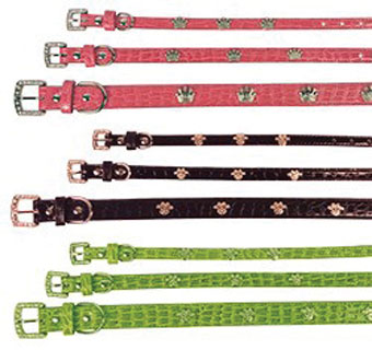 556 B FAUX FASHION PET COLLAR 1/2 IN X 12 IN BONE RED