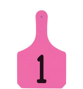 Y-TAGS™ 1-PIECE IDENTIFICATION EAR TAG COW LASER NRD 1-25 PINK 25/PKG