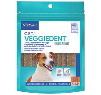 C.E.T.® VEGGIEDENT® FR3SH® TARTAR CONTROL CHEWS FOR DOGS 10-20 LB 30/PKG
