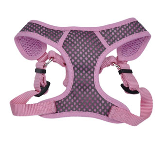COMFORT SOFT® 06484 ADJ SPORT WRAP DOG HARNESS NYLON XS GRAY WITH PINK