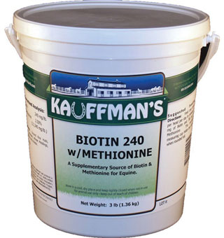 KAUFFMAN'S® BIOTIN 240 HORSE NUTRITIONAL SUPPLEMENT 240 MG/LB BIOTIN 3 LB