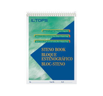 STENO BOOK GREEN/BLUE INK 12/PKG