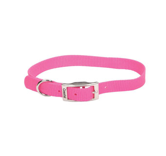 00601 SINGLE-PLY DOG COLLAR NYLON 16 IN X 3/4 IN NEON PINK