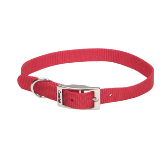 00601 SINGLE-PLY DOG COLLAR NYLON 18 IN X 3/4 IN RED