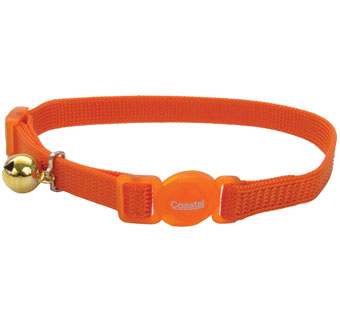 SAFE CAT® 07001 ADJUSTABLE COLLAR WITH BRK BKL NYLON 3/8 IN SUNSET ORANGE