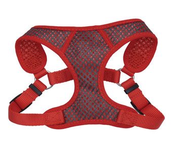 COMFORT SOFT® 06484 ADJ SPORT WRAP DOG HARNESS NYLON XS GRAY WITH RED