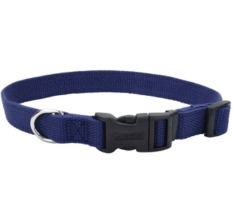 NEW EARTH® 14401 ADJUSTABLE DOG COLLAR SOY 8 - 12 IN X 5/8 IN INDIGO