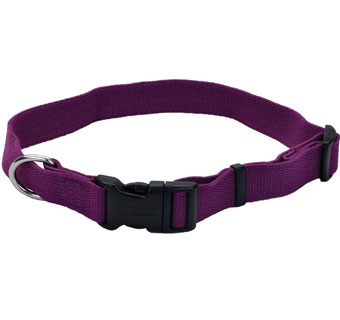 NEW EARTH® 14401 ADJUSTABLE DOG COLLAR SOY 8 - 12 IN X 5/8 IN EGGPLANT