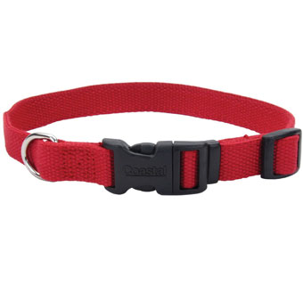 NEW EARTH® 14401 ADJUSTABLE DOG COLLAR SOY 8 - 12 IN X 5/8 IN CRANBERRY