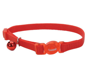 SAFE CAT® 07001 ADJUSTABLE COLLAR WITH BRK BKL NYLON 3/8 IN RED