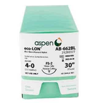 ECO-LON™ SUTURES 2/0 30 IN (FS) AB-664BL DZ 12/BOX