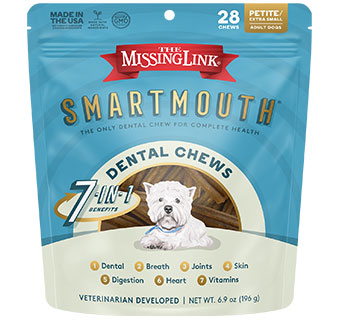 THE MISSING LINK® SMARTMOUTH™ DENTAL CHEWS FOR PETITE/XS DOGS 28/PKG
